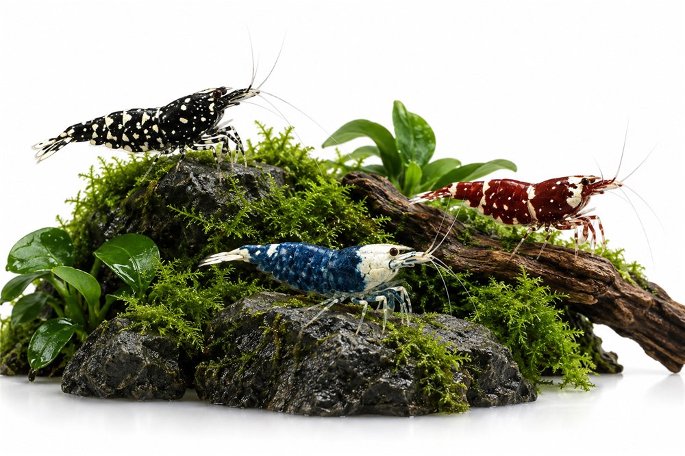 Caridina cantonensis premium dans un décor aquascaping